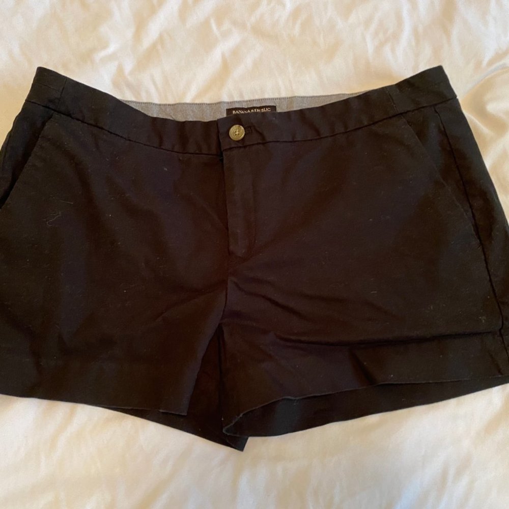 Black Cotton/Spandex Hampton Fit Shorts Size 16